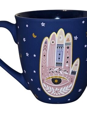 Navy Blue Mystical Hamsa Ceramic Mug